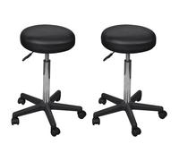 2 Pcs Tabourets De Bureau Noir 35,5x98 Cm Similicuir