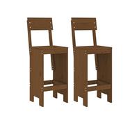2 pcs Tabourets marron miel 40x48,5x115,5 cm bois massif de pin