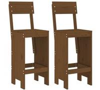 2 pcs Tabourets marron miel 40x48,5x115,5 cm bois massif de pin