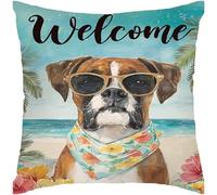 2 Pcs Taie d'oreiller Chien Boxer Housse De Coussin pour Canapé 45X45Cm