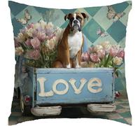 2 Pcs Taie d'oreiller Chien Boxer Pillow Covers 45X45Cm