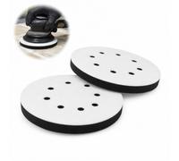 2 Pcs Tampon Interface Ponceuse 125, pour Disque Poncage 125mm en Mousse Souple à 8 Trous, Compatible avec Mirka Abranet 125mm, Plateau Intermédiaire pour Courbes et Finitions Automobile
