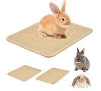 2 PCS Tapis Griffoirs pour Lapins,Tapis pour Rongeurs en Chanvre, Tapis Griffoir en Sisal Naturel pour Petits Animaux, 40 X 30 CMRéutilisables Griffoir Mural Chat Sisal Naturel pour Lapins, Hamsters