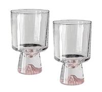 2 pcs tasses en verre de montagne rose, 12 oz élégant verre à vin haut de pied verre créatif de verre inspiré de la montagne pour café fruit pudding collation cocktails