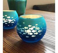 2 Pcs Tea Light Bougeoir Mosaïque Verre Bougie Pots À La Main Romantique Photophores Amitié Veilleuse pour Fête De Mariage Anniversaire Anniversaire