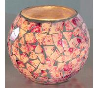 2 Pcs Tea Light Bougeoir Mosaïque Verre Bougie Pots À La Main Romantique Photophores Amitié Veilleuse pour Fête De Mariage Anniversaire Anniversaire