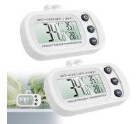 2 PCS Thermomètre à Réfrigérateur, Thermometre Congélateur Numérique Réfrigérateur Frigo avec Crochet Écran LCD Facile à Lire Fonction Max/Min Parfait pour la Maison Les Restaurants Blanc