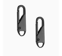 2 Pcs Tirettes de Réparation Fermeture Eclair, Onglets Zip de Rechange, Détachable Zipper Fixateur Tête, Metal Zipper Pull Replacement, pour Backpack, Manteau, Jeans(Noir,37x10x 3.7mm)