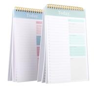 2 Pcs To Do List Bloc Note, Agenda Journalier A5 avec Horaire Liste de Controle Planificateur Hebdomadaire, 16,5x24,7cm, Cahiers à Spirales pour Travail Études, 52 Pages Chacun, 104 Pages Total