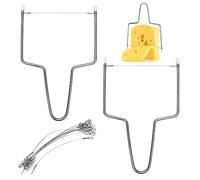 2 Pcs Trancheuse à Beurre, Coupe Foie Gras Inox Trancheuse à Beurre En Acier Inoxydable Trancheuse à Fromage Mince Coupe-Fils Outil Avec 14 Fils Pour Remplacement Pour Cuisine