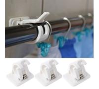 2 Pcs Tringles À Rideaux Auto-Adhésifs Blanc Cintre Barre Transversale Rideau Clips Mur Crochets WFX