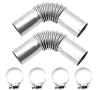 2 Pcs Tuyau d'Echappement de Voiture, 25mm Connecteur Angle Tuyau Echappement Rechauffeur en Acier Inoxydable, Tuyau Chauffage Diesel Voiture, Tuyau d'Event de Gaz, avec 4 Collier de Serrage