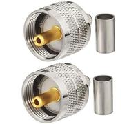 2 pcs UHF PL-259 prise mâle adaptateur coaxial à sertir connecteur RF pour RG58/U LMR195 câble coaxial compatible avec radioamateur