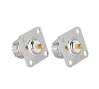 2 pcs UHF SO239 connecteur coaxial RF RF coaxial pour Prise de Panneau à 4 Trous pour antennes, dispositifs de réseau Local sans Fil, câbles coaxiaux, résistance à la Corrosion