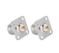 2 pcs UHF SO239 connecteur coaxial RF RF coaxial pour prise de panneau à 4 trous pour antennes,dispositifs de réseau local sans fil,câbles coaxiaux,résistance à la corrosion