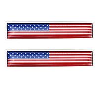 2 Pcs USA Flag Metal Emblem Decals 3D American National Flag Badge Emblems Autocollant pour Voiture Arrant Frant Truck SUV Motorocle