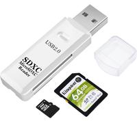 2 Pcs Usb C Lecteur De Carte Mémoire, Sd/Micro Sd Otg Usb 3.0 Adaptateur Card Reader, Portable Lecteurs De Carte Mémoire Externes, Pour Sd/Micro Sd/Mmc/Tf/Sdxc/Sdhc Etc, Aux Tablettes, Ordinateurs