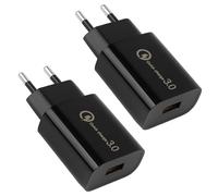 2 PCS USB Chargeur, QC 3.0, Adaptateur Secteur 18W 3A Universel Compatible Smartphone, Tablette, Console Portable et Autres Appareils USB