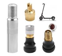 2 PCS Valve d'air de Pneu sous Vide Compatible avec Trottinette Xiaomi M365, Pro, 1S, Pro2, Ninebot Max G30 avec Adaptateur d'Extension de Valve et Fonction Anti-Fuite, Kit de 2 Valves Tubeless