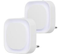 2 Pcs Veilleuse Led Automatique, Lampe De Nuit À Capteur Crépusculaire, 3 Niveaux De Luminosité Dimmmable Veilleuse Enfant Avec Prise, Pour Couloir, Cuisine, Salle De Bains, Blanc