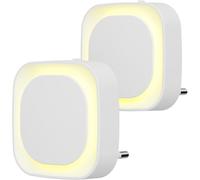 2 Pcs Veilleuse Led Automatique, Lampe De Nuit À Capteur Crépusculaire, 3 Niveaux De Luminosité Dimmmable Veilleuse Enfant Avec Prise, Pour Couloir, Cuisine, Salle De Bains (Jaune [Kit6504951]