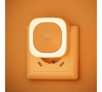 2 Pcs Veilleuse Prise Électrique Avec Détecteur De Mouvement, 3 Modes De Capteur, Luminosité Réglable, Pour Les Enfants, Salle De Bains, Chambre À Coucher, Couloir, Cuisine, Ambre