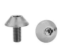 2 pcs vélo Eau Bouteille Cage boulons et Frein Disque Rotor vis M5 x 12mm, tête hexagonale vélo Bouteille d'eau Support vis de Montage, léger Alliage d'aluminium, (Argent)