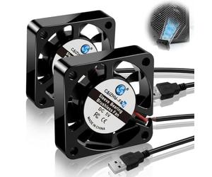 2 PCS Ventilateurs de Refroidissement PC USB 40x40x10mm 5V DC Ventilateur PC USB 5000 RPM Bruit 19,5 dBA Roulement à Huile pour Ordinateurs Portables, Routeurs, Imprimantes 3D
