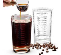 2 Pcs Verre Doseur 120ml, Verre Doseur Cocktail, Double Échelle | Petit Doseur Cocktail, Rouge et Noir, Double Graduation ml/oz, Fond Renforcé, Nettoyage Facile, Adapté pour la Cuisine