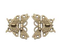 2 pcs Vintage Design Alliage Loquet, Rétro Décoratif Armoire Boîte À Bijoux Antique Boucle Butterfles en Forme De Cas en Bois Gravé Moraillon Loquet