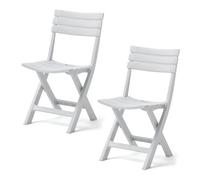2 PCS White Folding Chairs, Outdoor Lounge & Dining Chairs for Weddings, Parties, Balconies, Family Gatherings - Portable, Lightweight, Durable Design