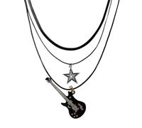 2 Pcs Y2k Accessories Star Necklace Y2K for Teen Girls Women Guitar Necklace Y2k Necklaces Grunge Necklace Gothic Necklace Grunge Jewelry Aesthetic Accessories Y2k Jewelry for Women Men