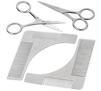 2 peignes à barbe et traceur de contours avec ciseaux [Sichler Men's Care]