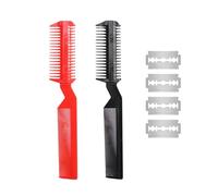 2 Peignes À Cheveux Cassés, Peignes En Plastique, Outils De Coupe De Cheveux, Peignes De Coupe De Cheveux, Accessoires De Coiffure (Rouge, Noir)