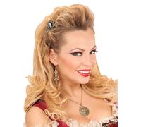 2 Peignes Cheveux Pirate Baroque Femme Taille Unique Noir