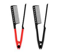 2 peignes plats, brosses à lisser en forme de V