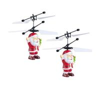 2 pères Noël volants à lumière LED multicolore [Simulus]