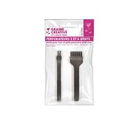 2 perforateurs 2 et 6 dents pour cuir et pâte polymère Multicolore G