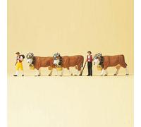 2 personnages + 3 Vaches - Transhumance-HO 1/87-PREISER 10404