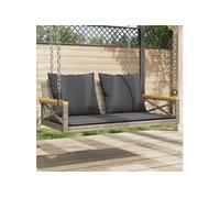 Vidaxl Balancelle Avec Coussins Gris 109x62x40 Cm Résine Tressée