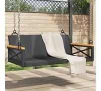 2 personnes Vidaxl resine tressee salon de jardin noir Noir G