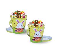 2 Petits Seaux garnis d'un Assortiment de 20 chocolats Kinder & Chocolats de Pâques | Cadeau Original Prêt à Offrir