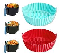 2 Pezzi Accessori Friggitrice ad Aria in Silicone,Teglie Accessori per Friggitrice ad Aria,Teglia in Silicone per Friggitrice ad Aria,Teglia Silicone Per Friggitrice ad Aria,Per Airfryer