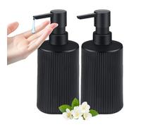2 pezzi Distributeur Savon Flacon Distributeurs de Savon Plastique Noir Mat Distributeur de Savon pour Salle de Bain et Cuisine avec Pompe