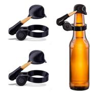 2 Pezzi Elmetto per Bottiglia di Birra, Elmetto per Bottiglia di Birra con Saluto del Soldato, Divertente Elmetto per Bottiglia di Birra, Riutilizzabile, Tappi Decorativi per Bottiglie di Birra (Noir)