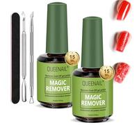 2 Pezzi Gel Polish Remover, 15ml Dissolvant Vernis Semi Permanent, Facilmente e Rapidamente lo Smalto in 3-5 Minuti, con Nail (verde)