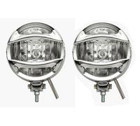 2 Phares Additionnels 4x4 - Longue Portee - D165mm - Chrome - H3 12v 55w 3700k