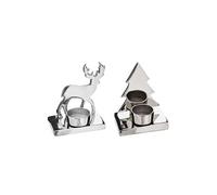 - 2 Photophores de Noël design métal Terre sauvage - Argent - Marc en terre sauvage
