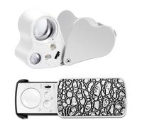 2 Pi¿¿Ces Loupe de Bijoutier 30X 60X 90X Loupe D'Oeil de Bijoutier Loupe Loupe Boucle Lumi¿¿Re LED Lumineuse