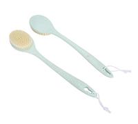 2 pi è ces poign é e brosse de bain cheveux doux Massage du corps nettoyage brosse de douche exfoliante pour usage de salle de bain à domicile plastique 36x5x5 cm plusieurs couleur (Verte)